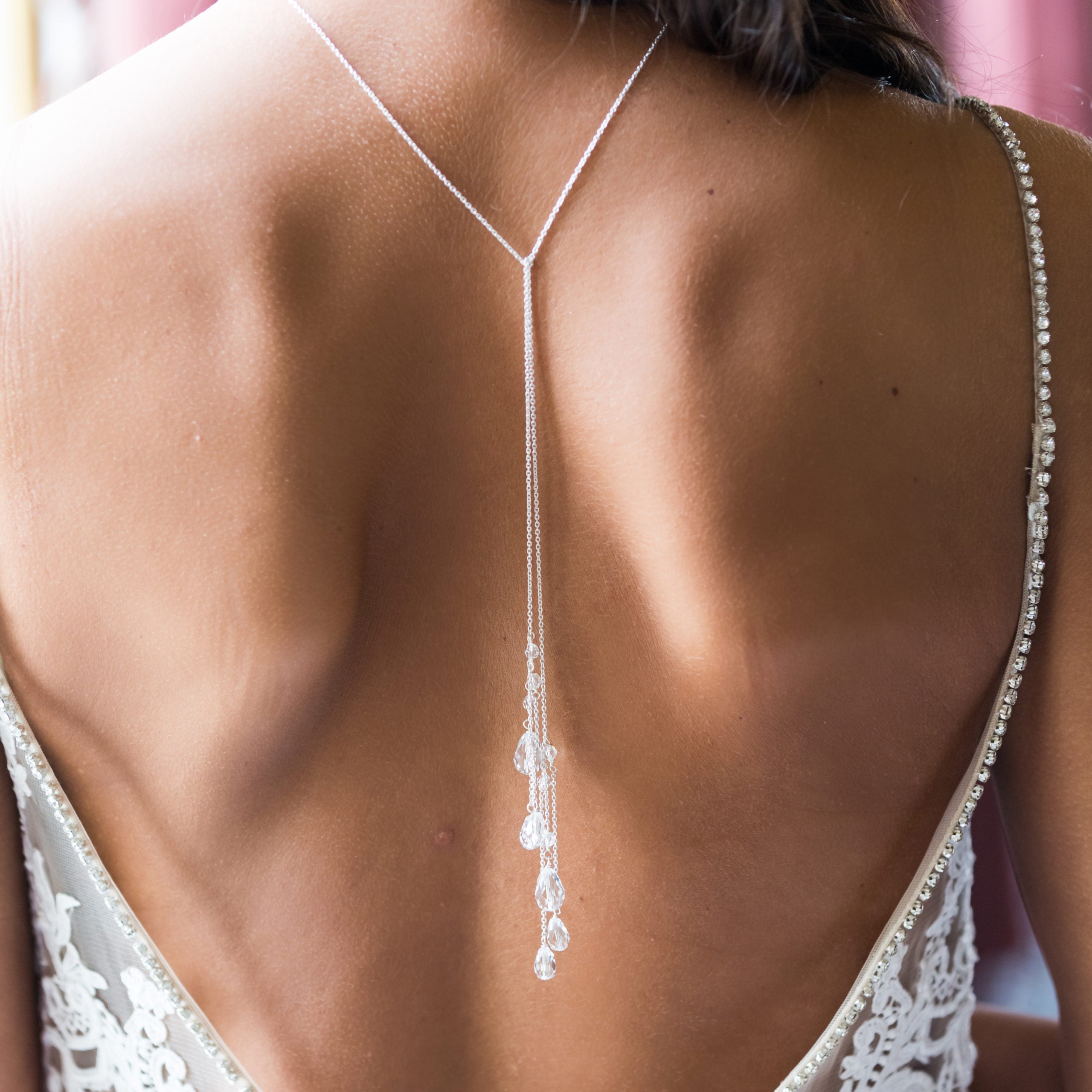 Lili Crystal Bridal Back Necklace Chez_bec Lili Crystal Bridal Back Necklace Chez_bec