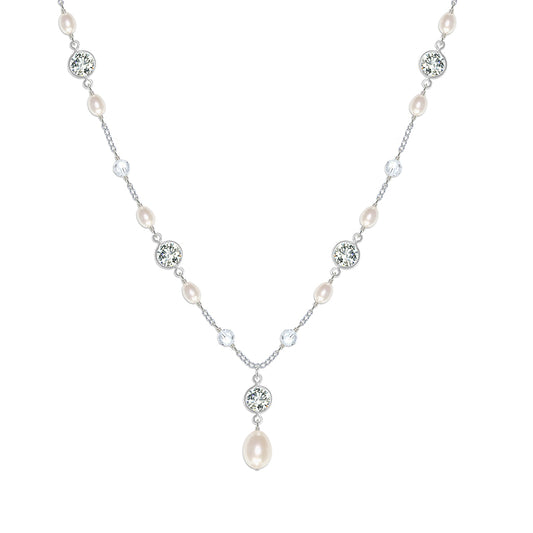Chez Bec Isabella Pearl and Crystal Wedding  Necklace £78 
