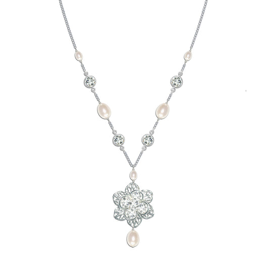Viola Pearl and Crystal Bridal Necklace £68