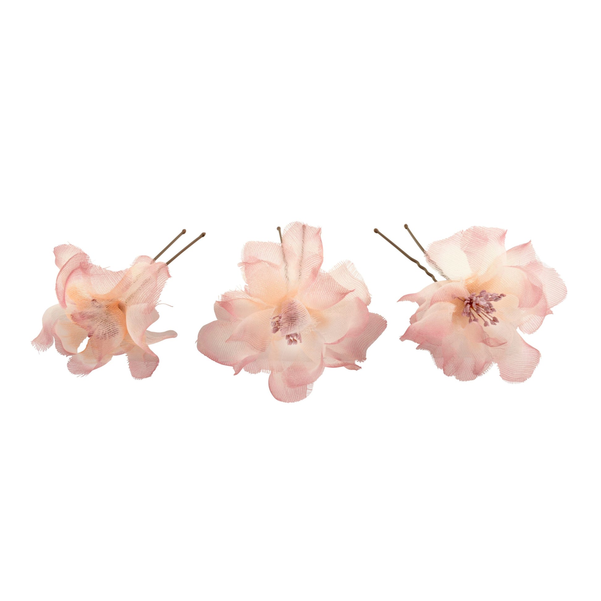 Set of 3 Iris Dusky Pink Organza hair pins £32 Chez Bec
