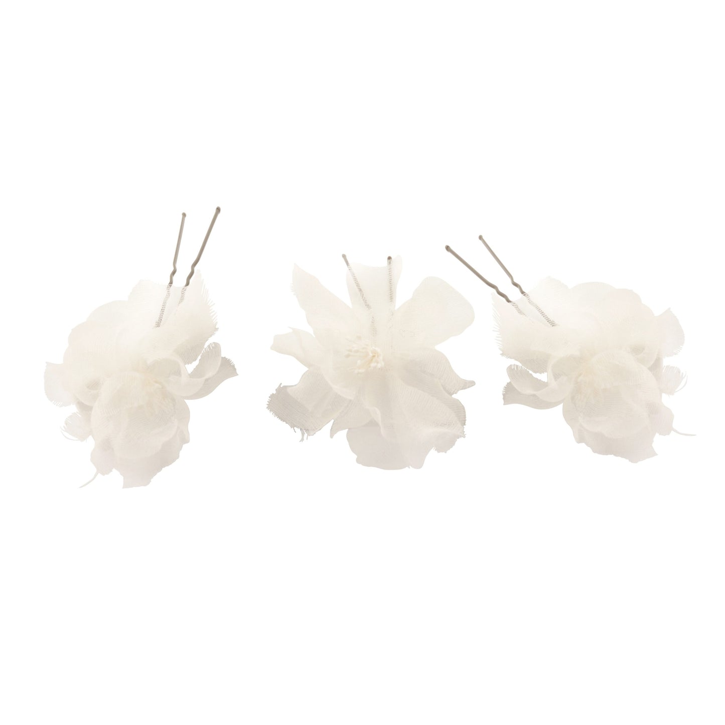Set of 3 Iris Ivory Organza hair pins £32 Chez Bec