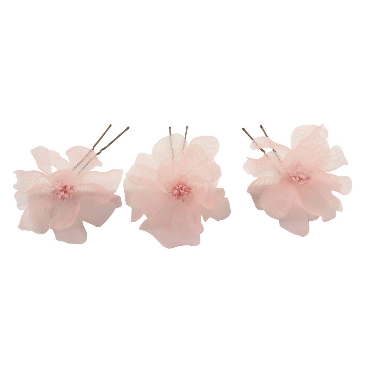 Set of 3 Iris Pink Organza hair pins £32 Chez Bec